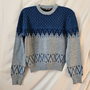 Vtg HiGear Knit Crewneck Sweater Womens M Nordic Holiday Christmas Ski Fisherman